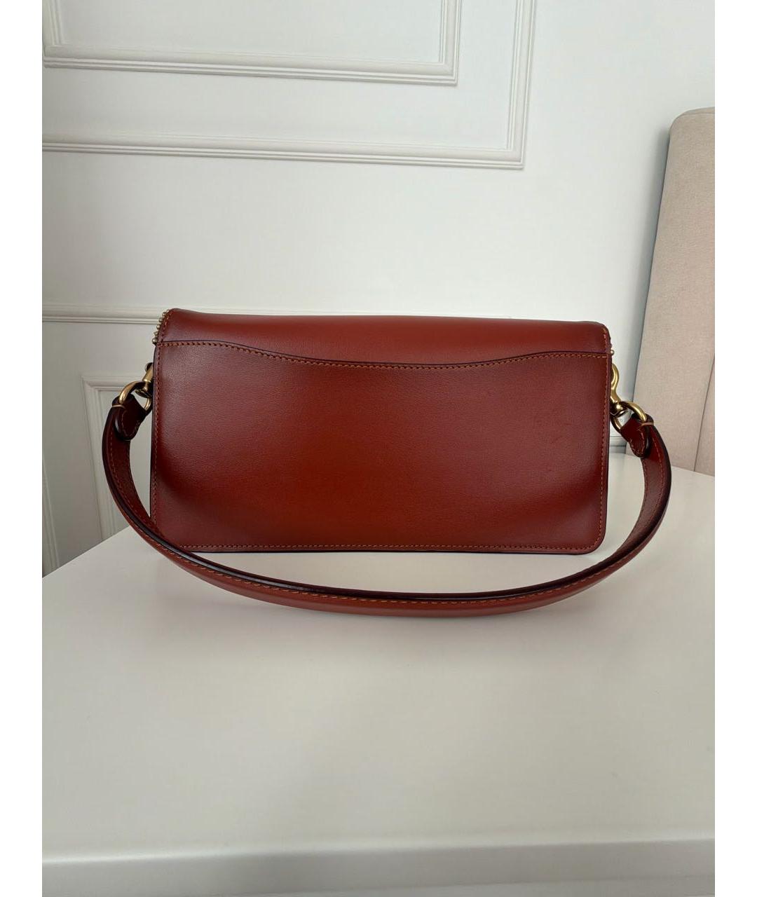 COACH Красная сумка с короткими ручками из канвы, фото 2