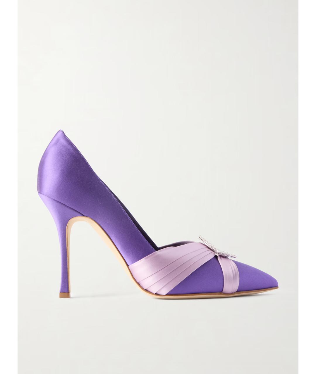 MANOLO BLAHNIK Фиолетовые текстильные туфли, фото 6