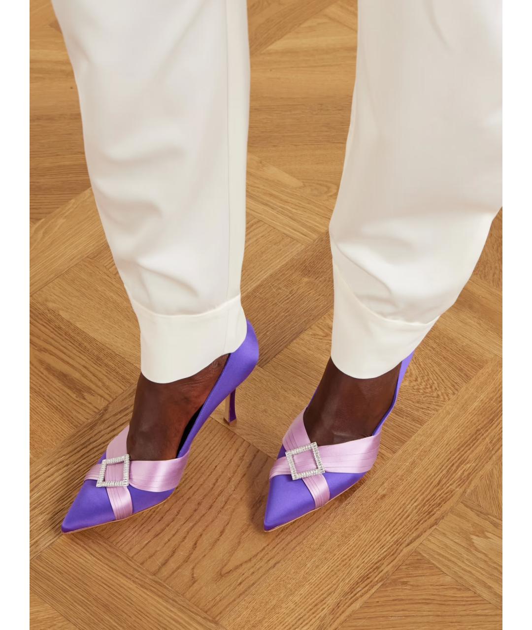 MANOLO BLAHNIK Фиолетовые текстильные туфли, фото 2