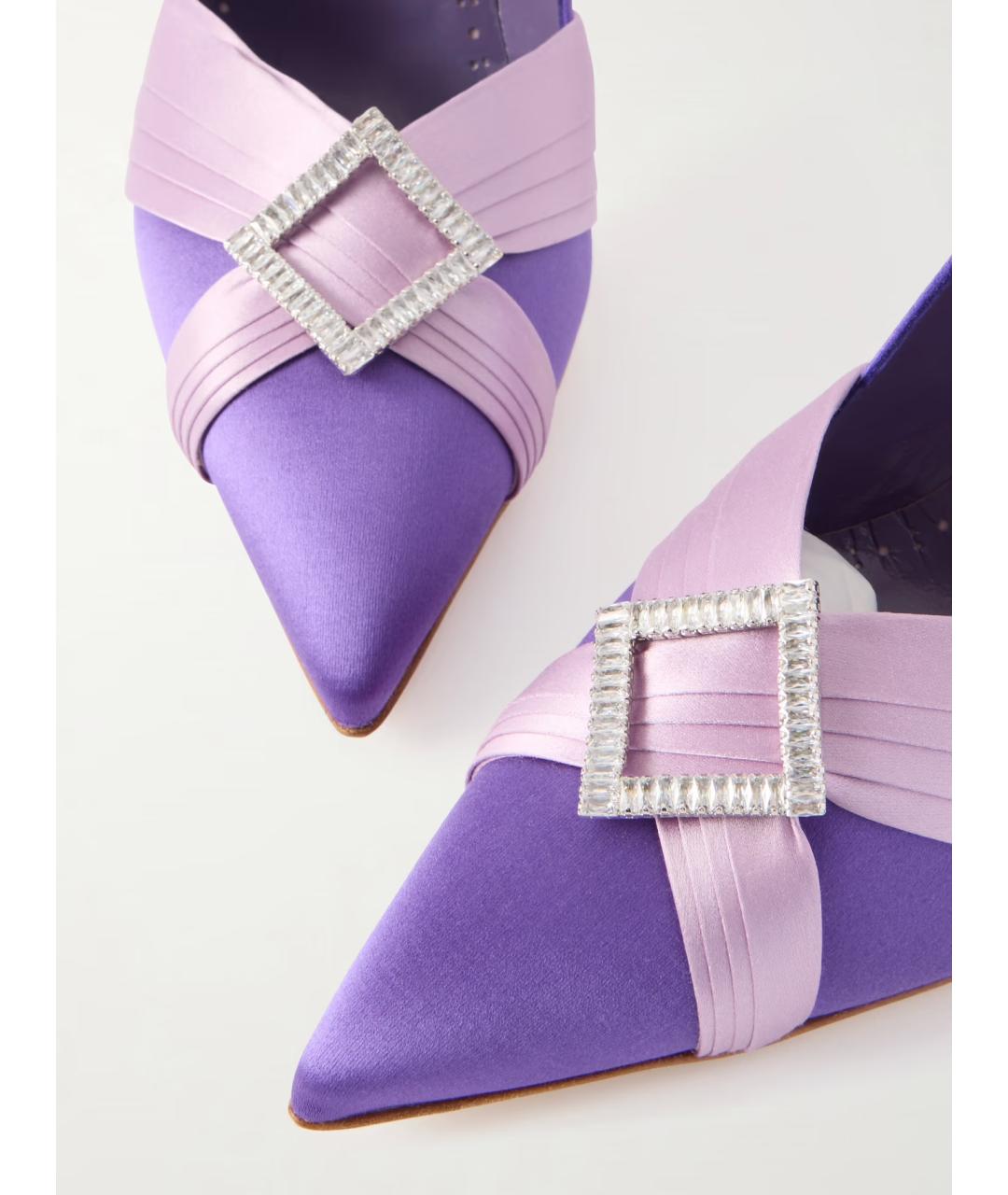 MANOLO BLAHNIK Фиолетовые текстильные туфли, фото 4