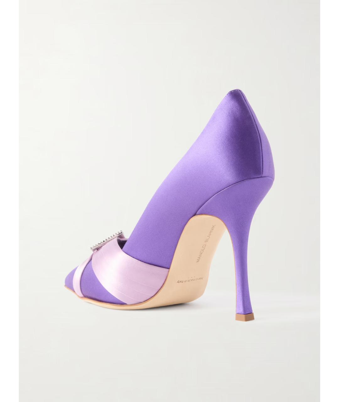 MANOLO BLAHNIK Фиолетовые текстильные туфли, фото 5