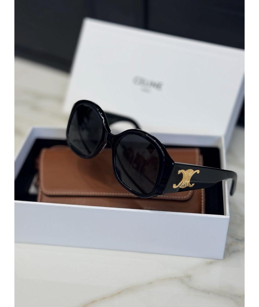 SAINT LAURENT Черные пластиковые солнцезащитные очки, фото 4