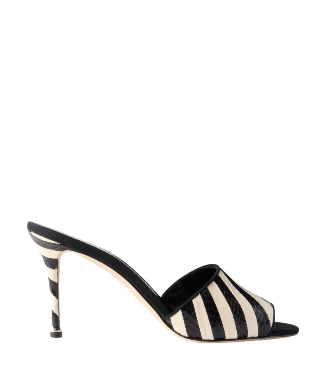 MANOLO BLAHNIK Черные мюли из кожи питона, фото 1
