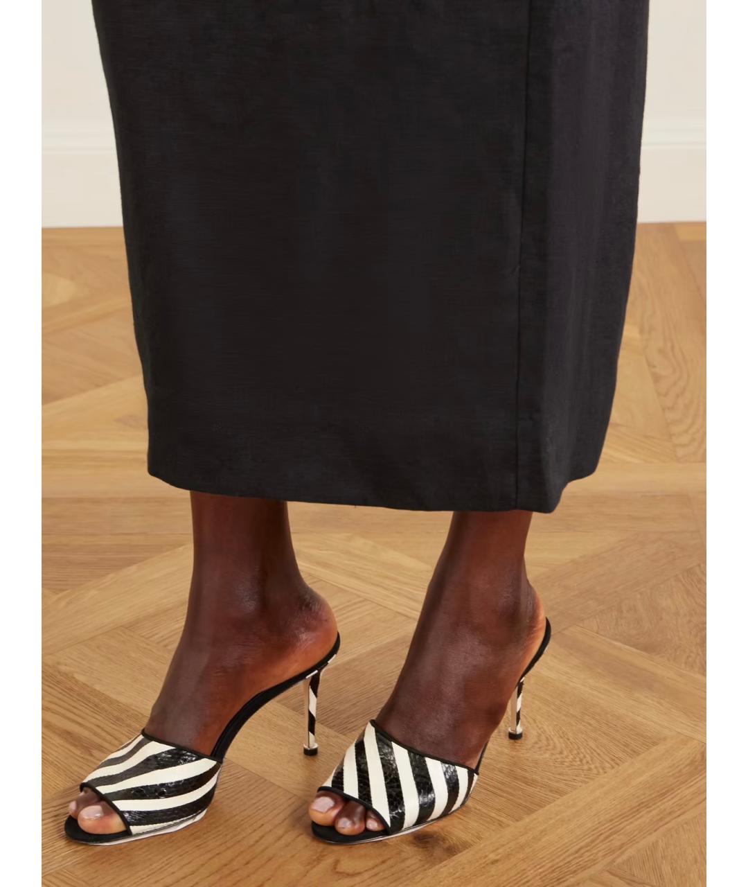 MANOLO BLAHNIK Черные мюли из кожи питона, фото 2
