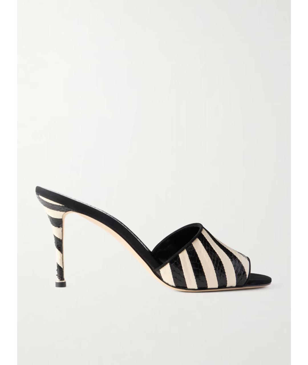 MANOLO BLAHNIK Черные мюли из кожи питона, фото 6