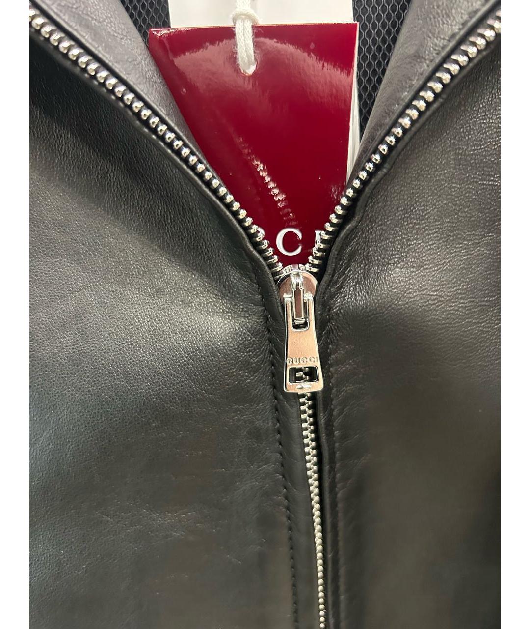 GUCCI Черная кожаная куртка, фото 4