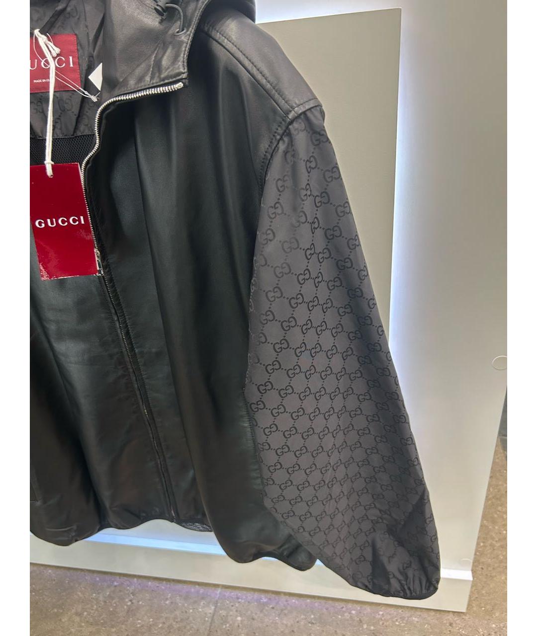GUCCI Черная кожаная куртка, фото 5