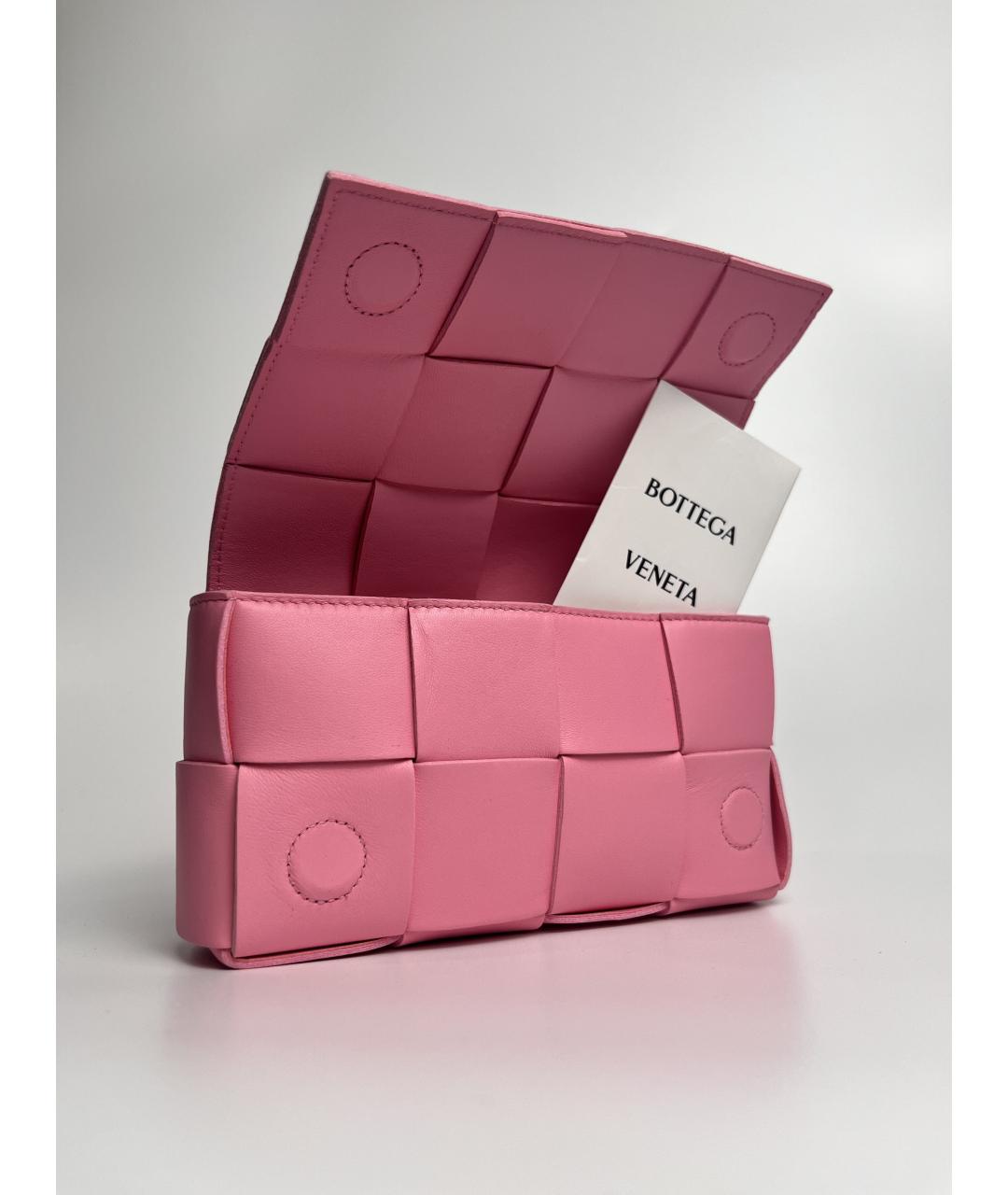 BOTTEGA VENETA Розовая кожаная поясная сумка, фото 2