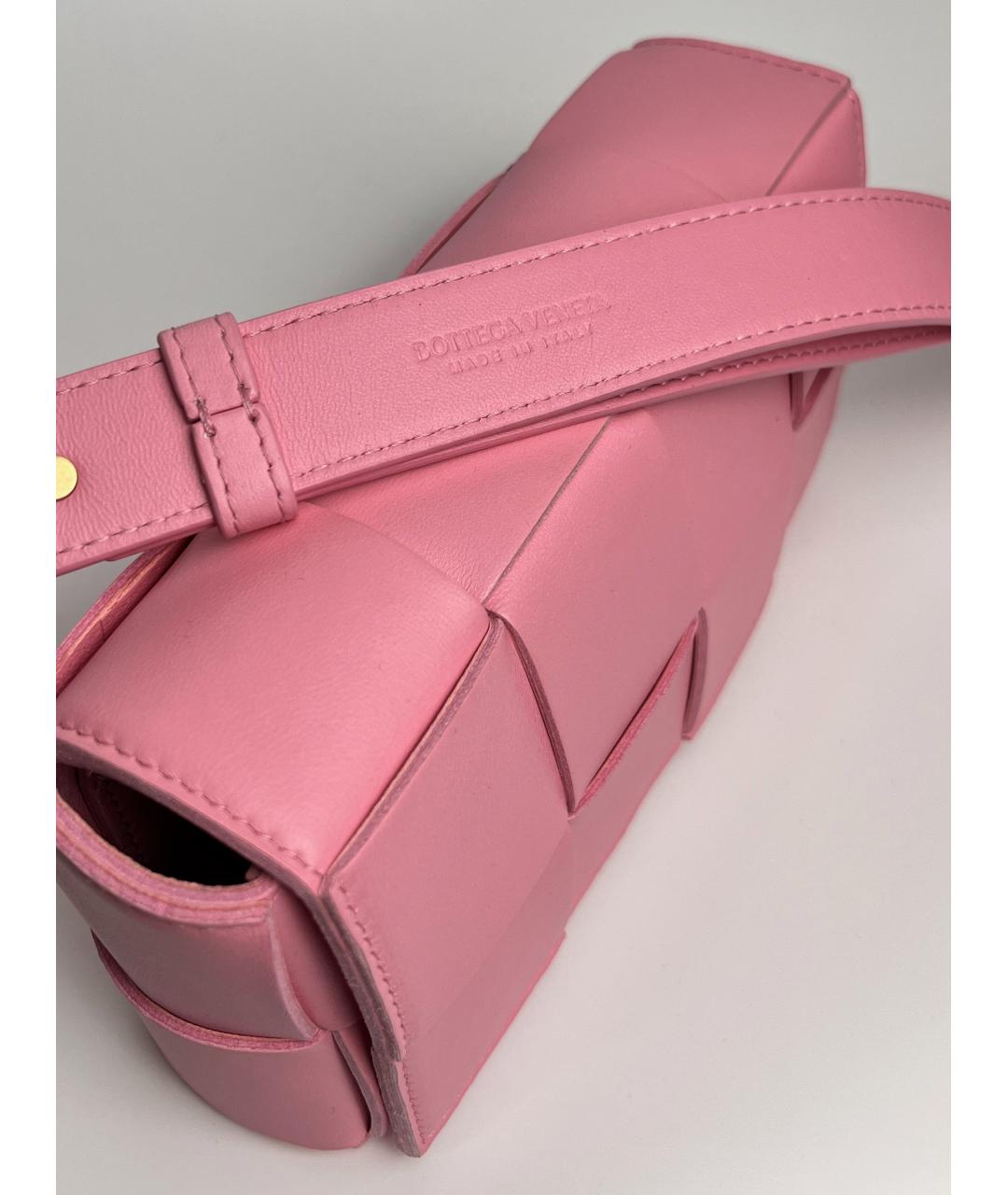 BOTTEGA VENETA Розовая кожаная поясная сумка, фото 3