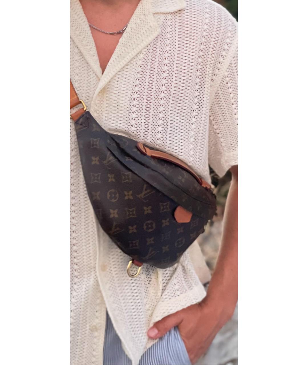 LOUIS VUITTON Коричневая кожаная сумка через плечо, фото 5