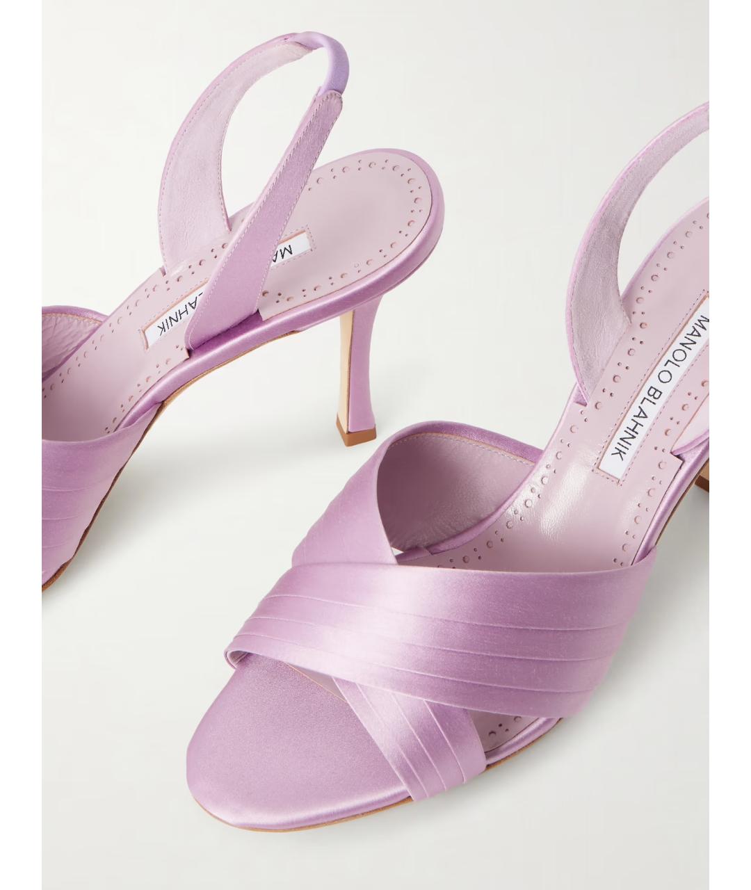 MANOLO BLAHNIK Фиолетовые текстильные мюли, фото 4