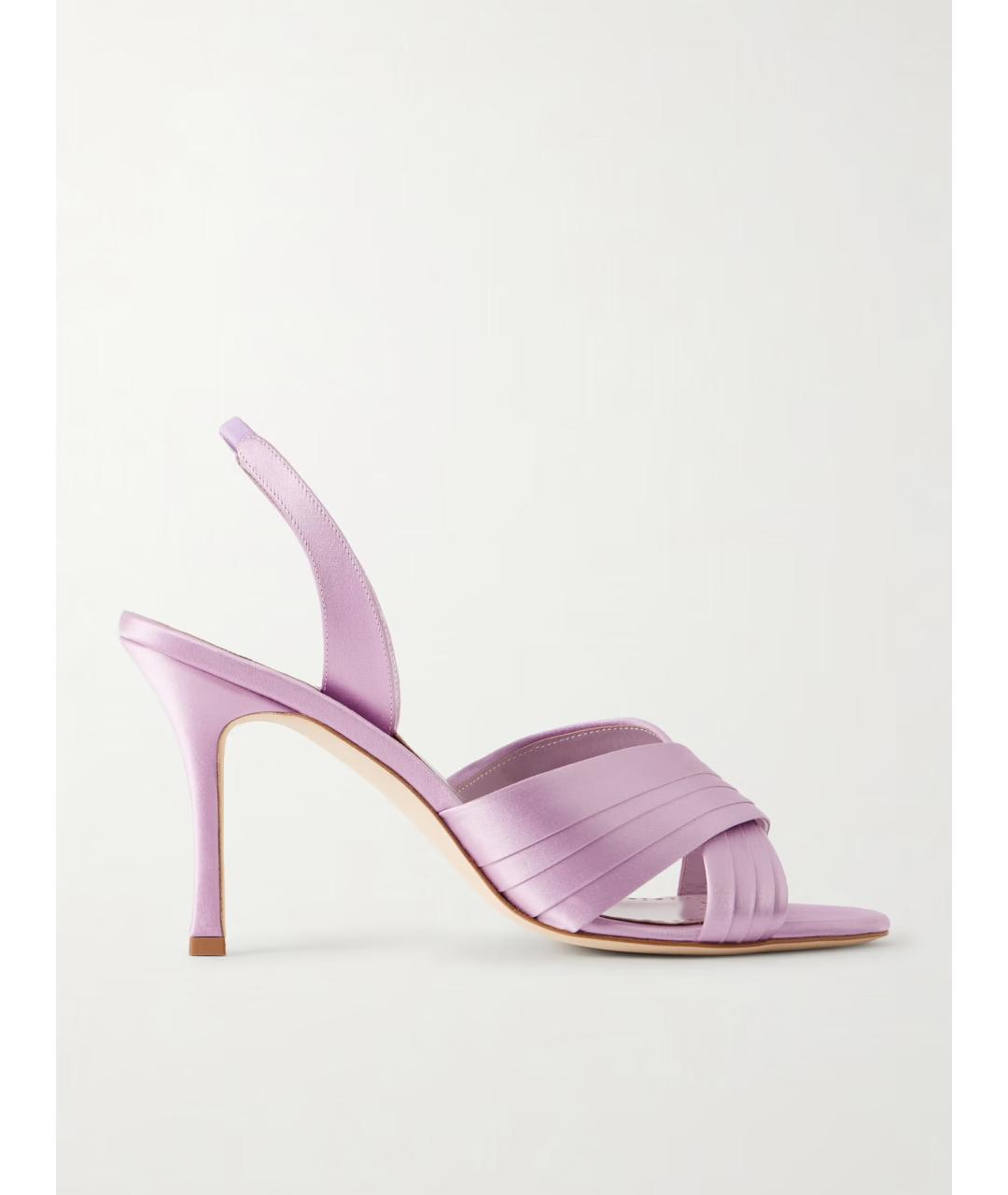 MANOLO BLAHNIK Фиолетовые текстильные мюли, фото 6