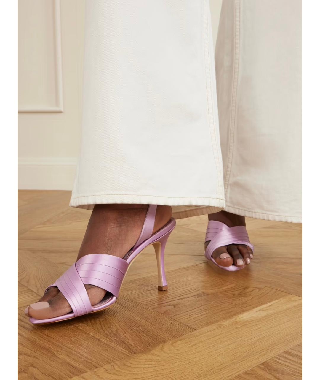 MANOLO BLAHNIK Фиолетовые текстильные мюли, фото 3