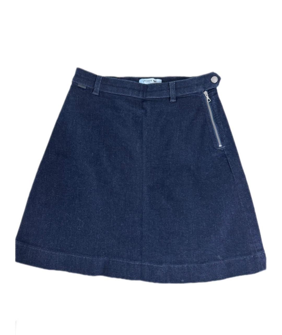 CALVIN KLEIN Темно-синяя хлопковая юбка мини, фото 1