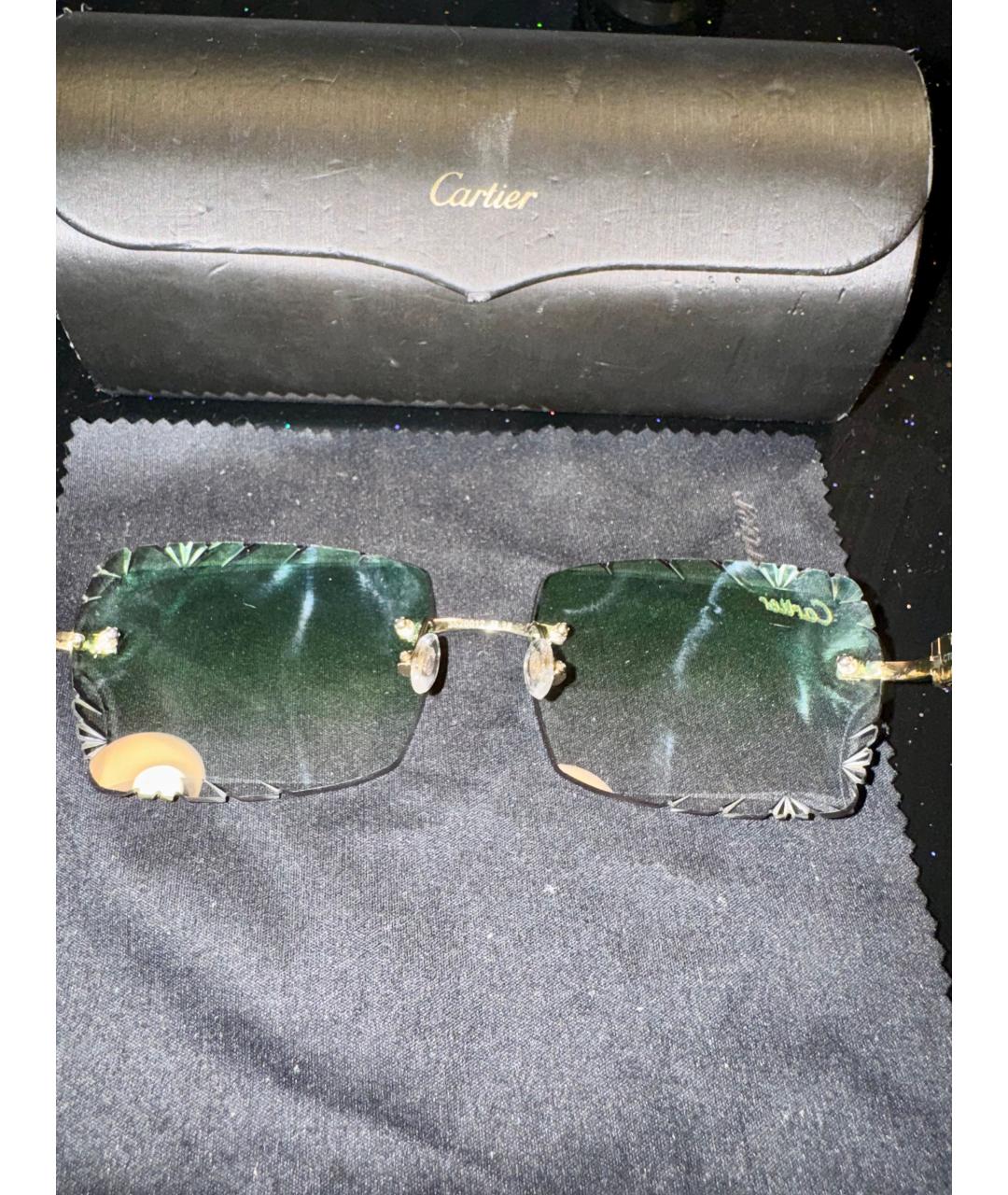 CARTIER Зеленые солнцезащитные очки из рога буйвола, фото 6