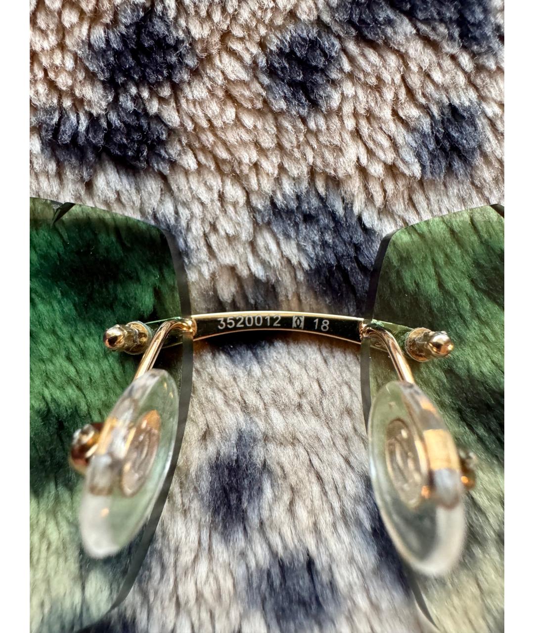 CARTIER Зеленые солнцезащитные очки из рога буйвола, фото 5