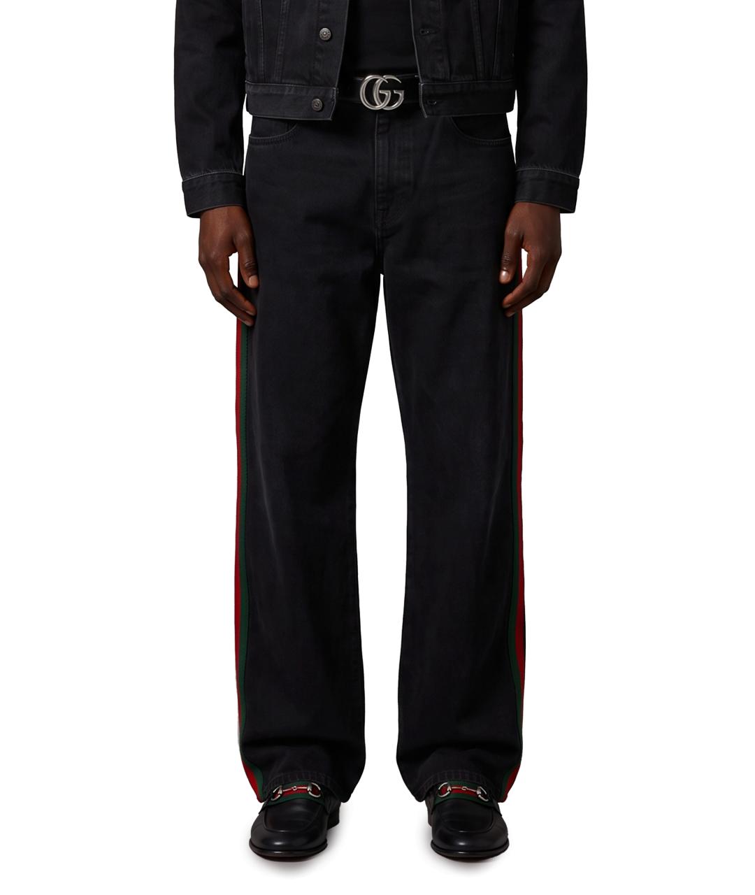 GUCCI Черные хлопковые прямые джинсы, фото 2