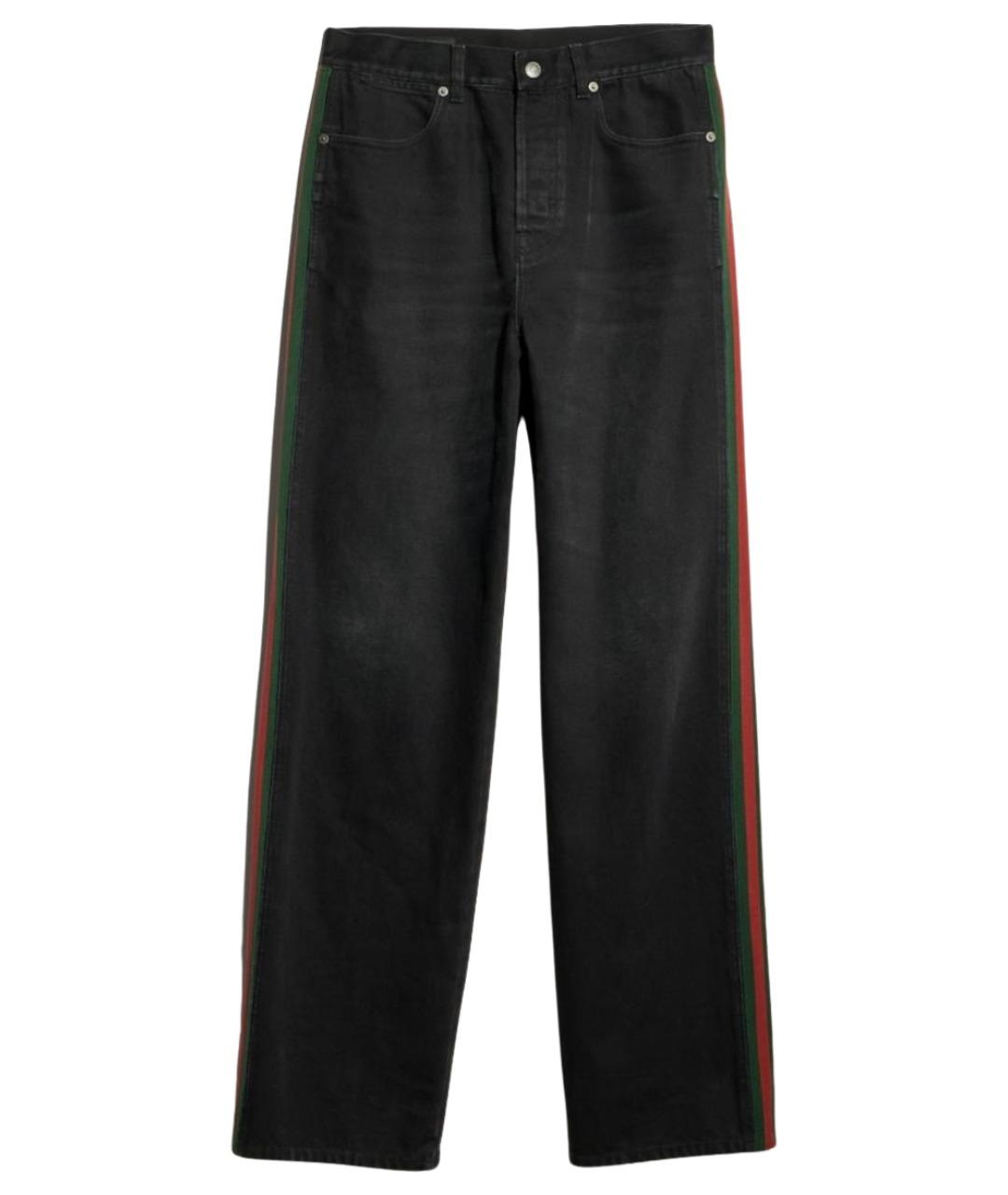 GUCCI Черные хлопковые прямые джинсы, фото 1