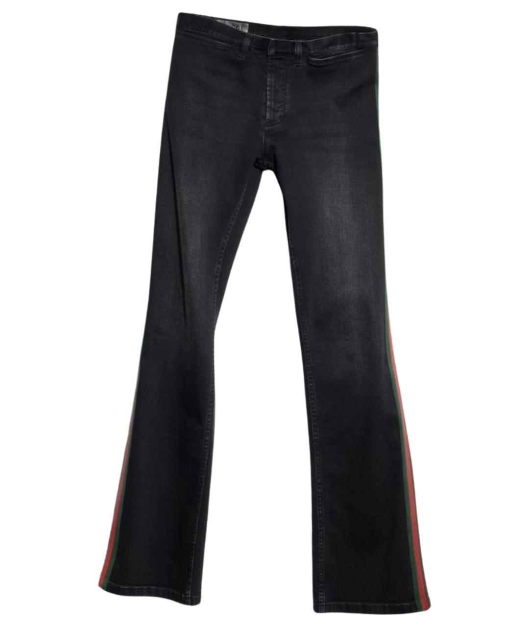GUCCI Черные хлопковые прямые джинсы, фото 1