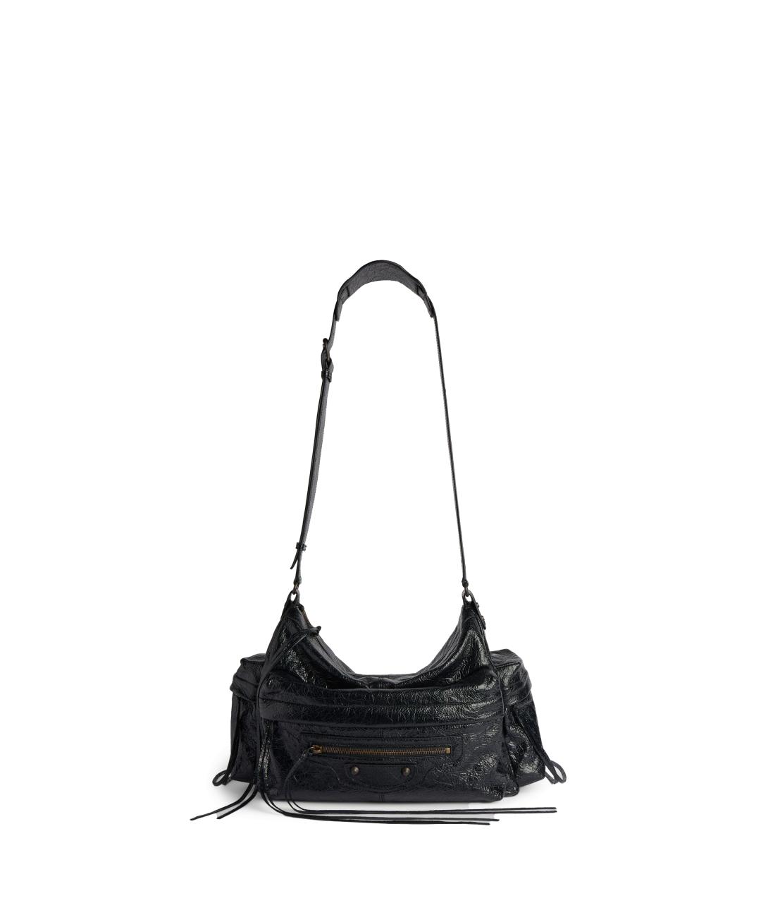 BALENCIAGA Черная кожаная сумка на плечо, фото 1