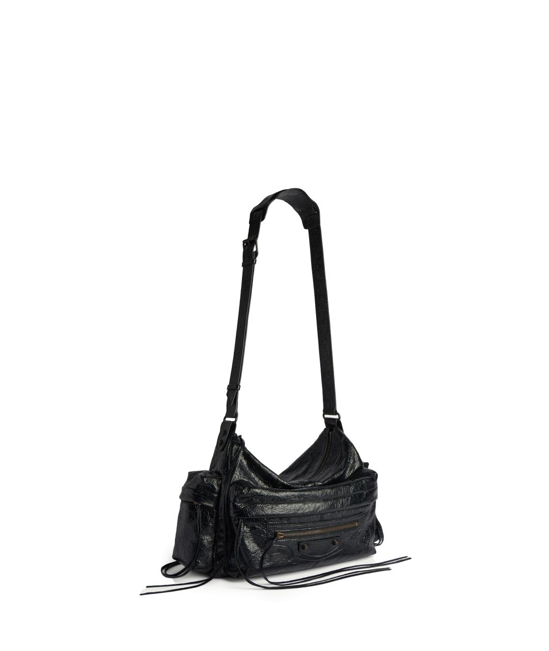 BALENCIAGA Черная кожаная сумка на плечо, фото 2