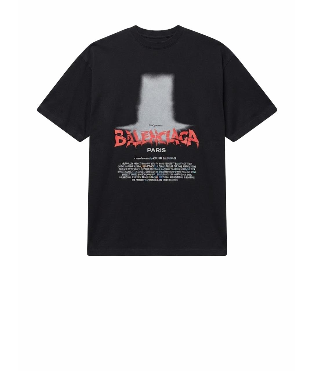 BALENCIAGA Черная хлопковая футболка, фото 1
