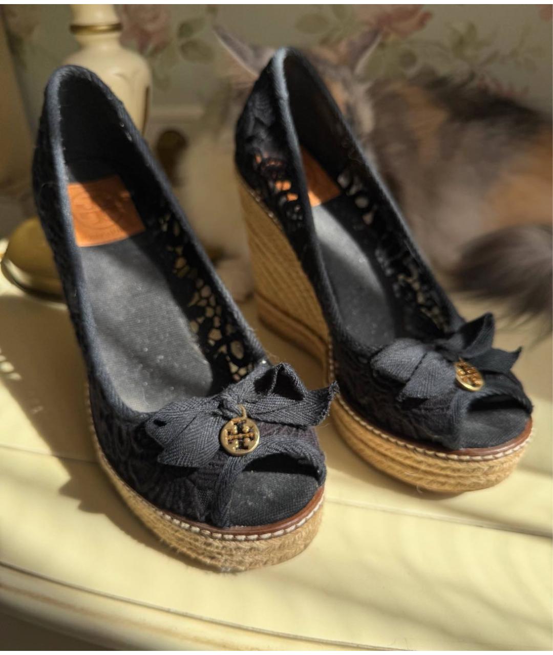 TORY BURCH Черные текстильные эспадрильи, фото 3