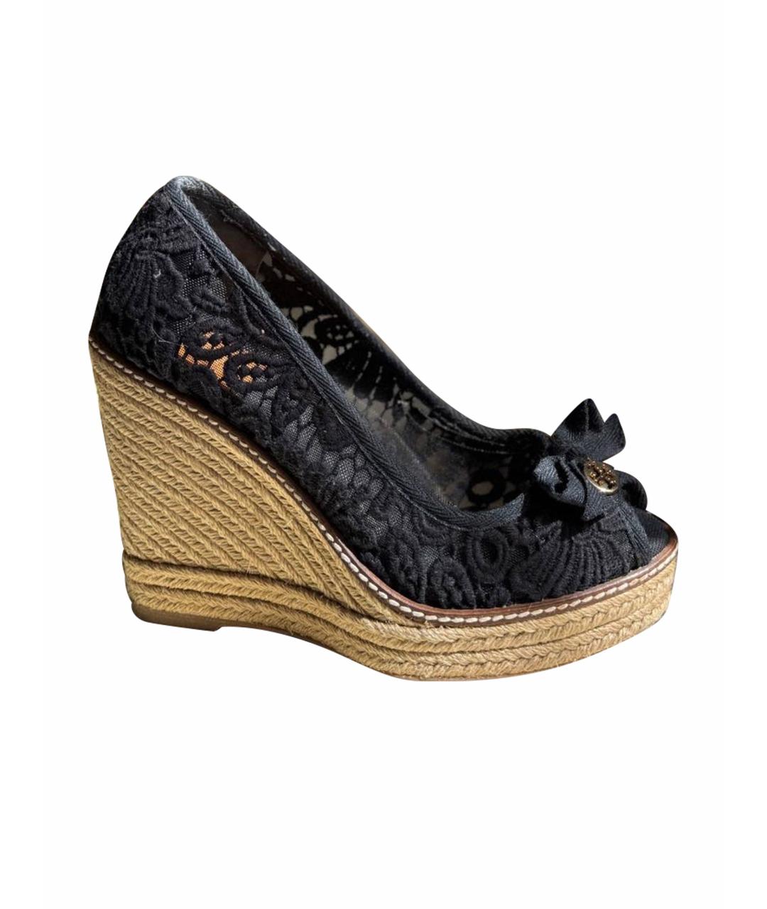 TORY BURCH Черные текстильные эспадрильи, фото 1