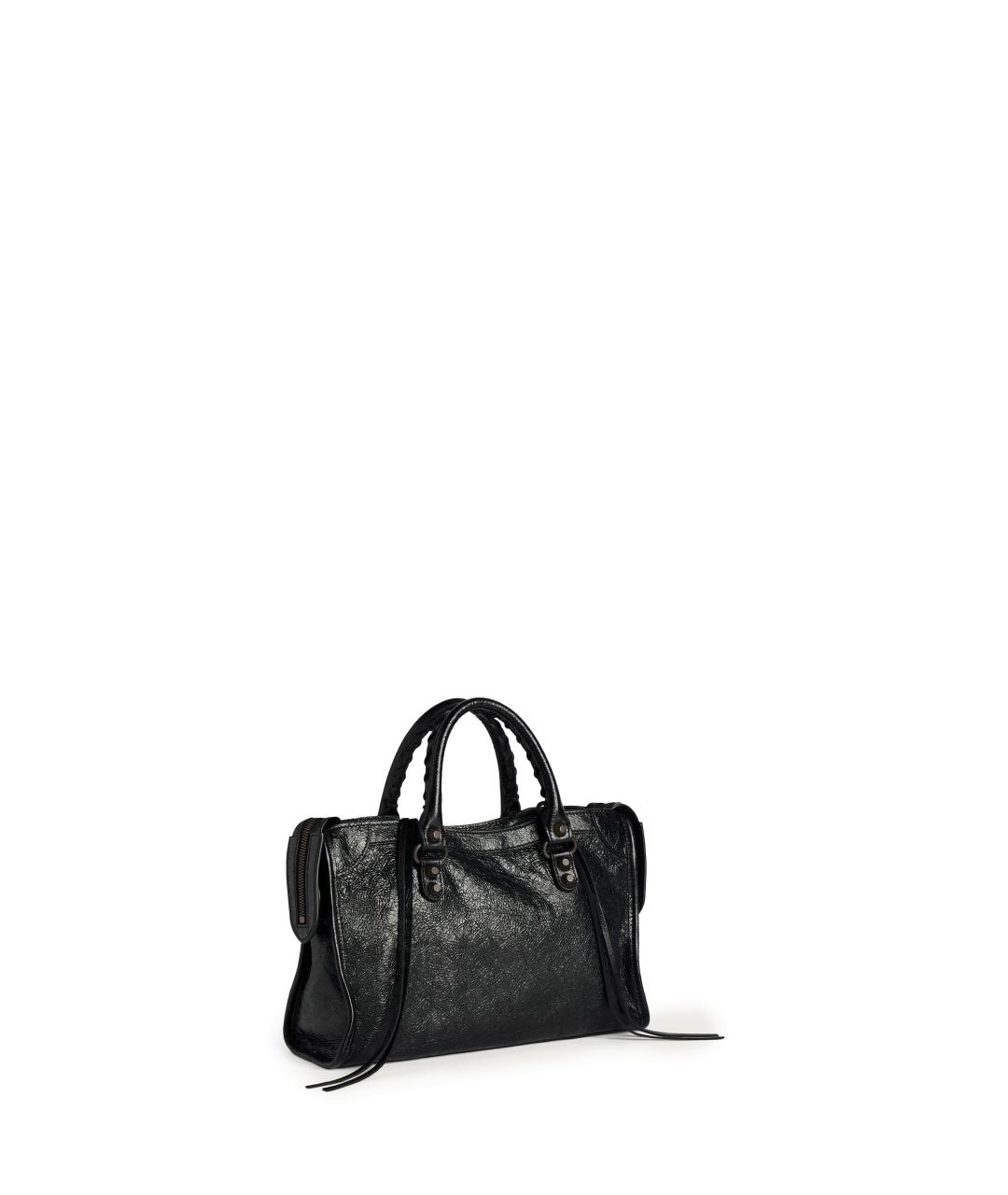 BALENCIAGA Черная кожаная сумка тоут, фото 3