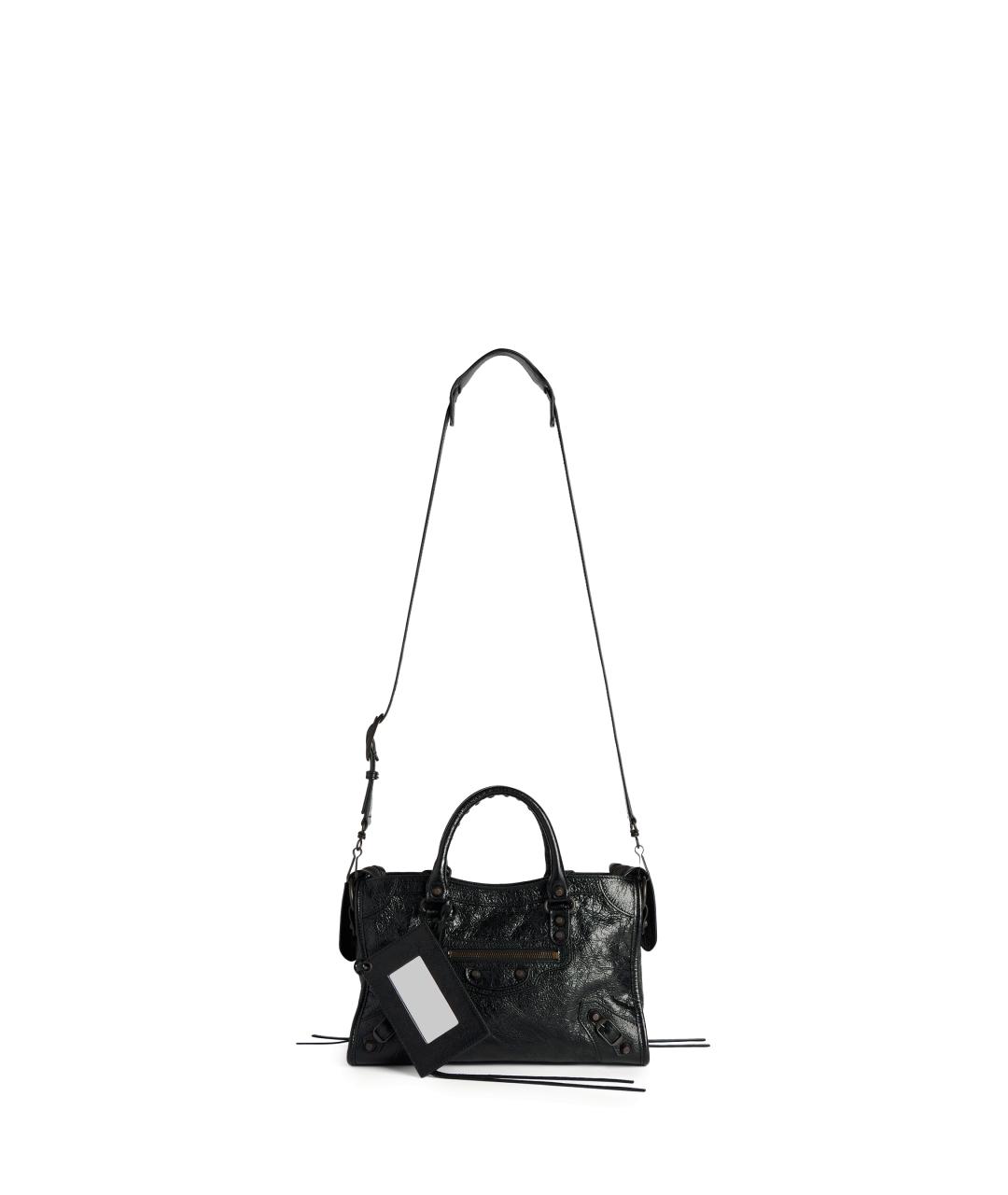 BALENCIAGA Черная кожаная сумка тоут, фото 4