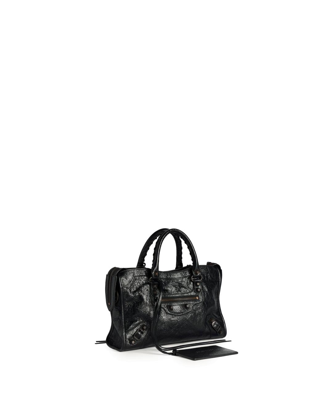 BALENCIAGA Черная кожаная сумка тоут, фото 2