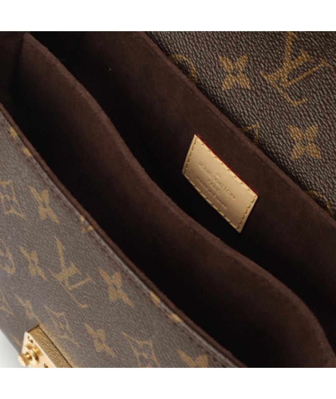 LOUIS VUITTON Коричневая кожаная сумка через плечо, фото 4