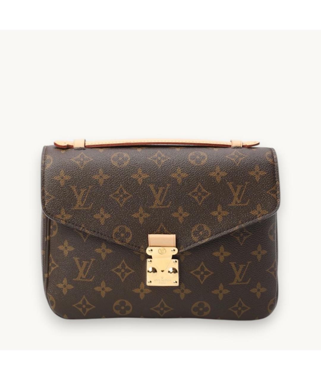 LOUIS VUITTON Коричневая кожаная сумка через плечо, фото 2