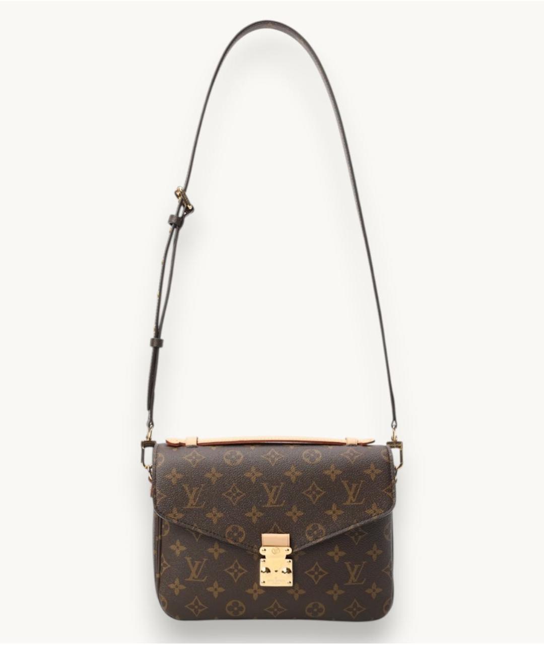 LOUIS VUITTON Коричневая кожаная сумка через плечо, фото 3