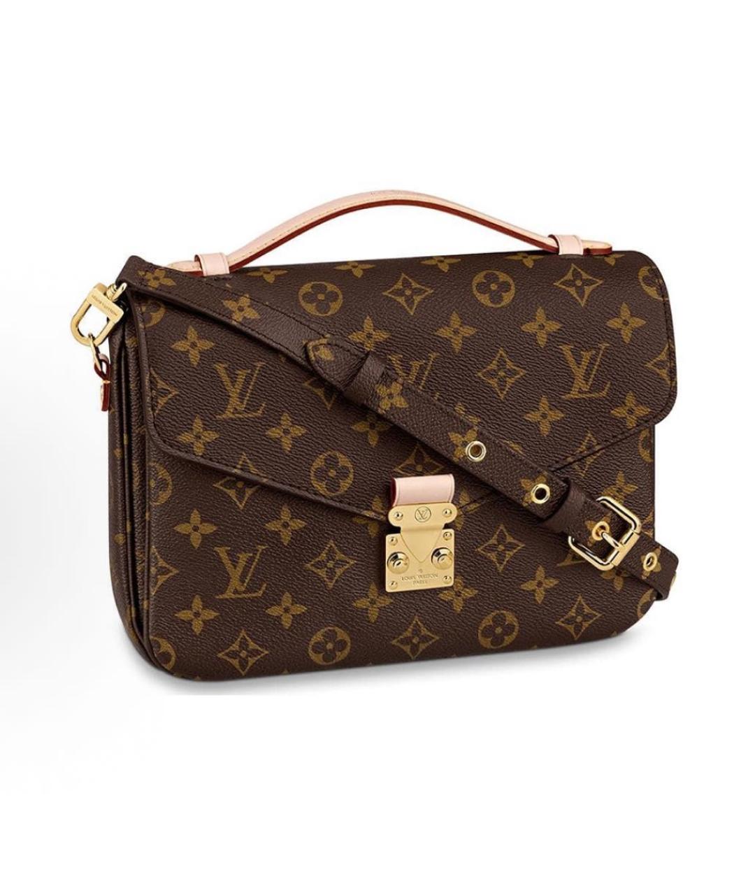 LOUIS VUITTON Коричневая кожаная сумка через плечо, фото 5