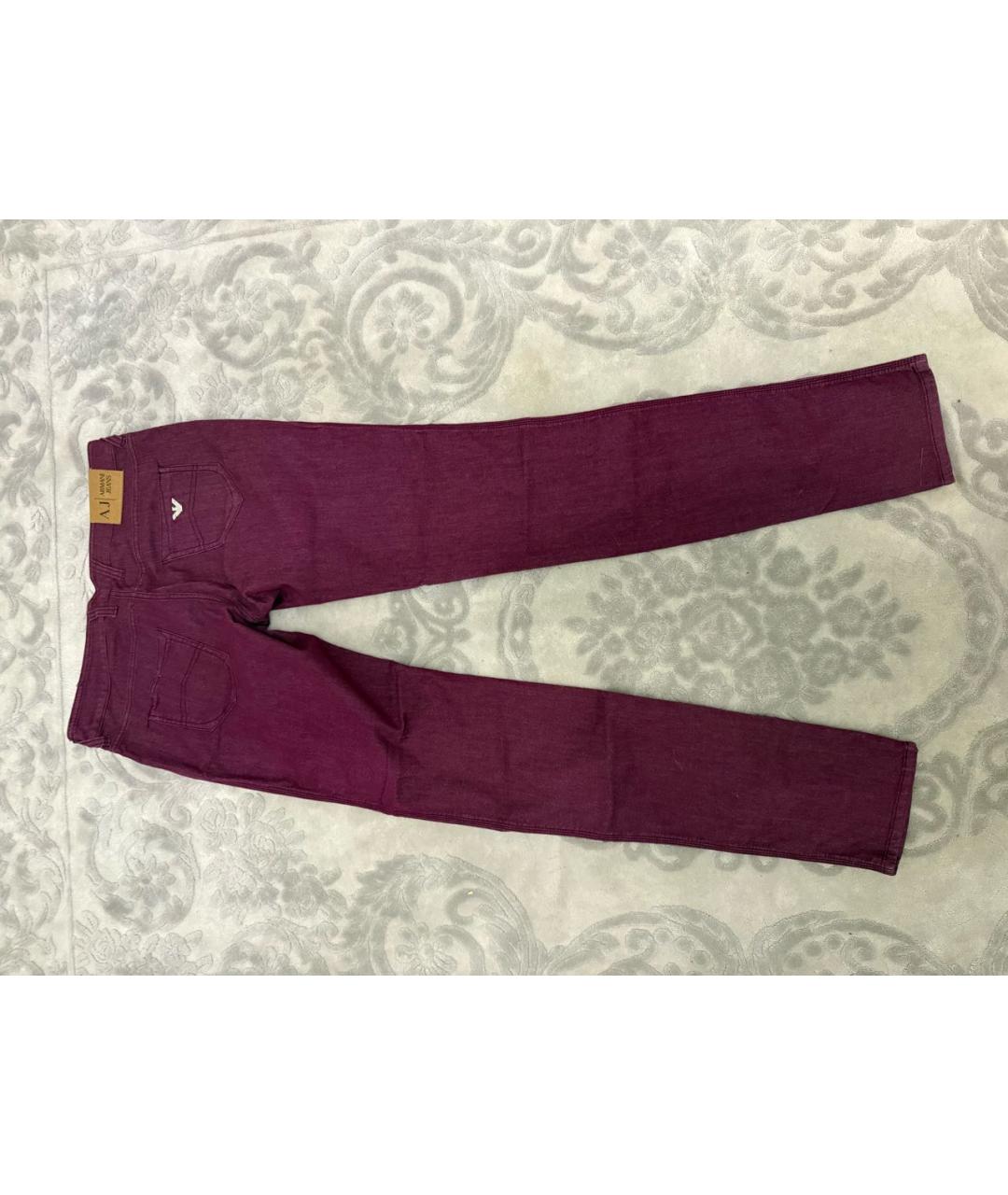ARMANI JEANS Бордовые хлопко-полиэстеровые джинсы слим, фото 2