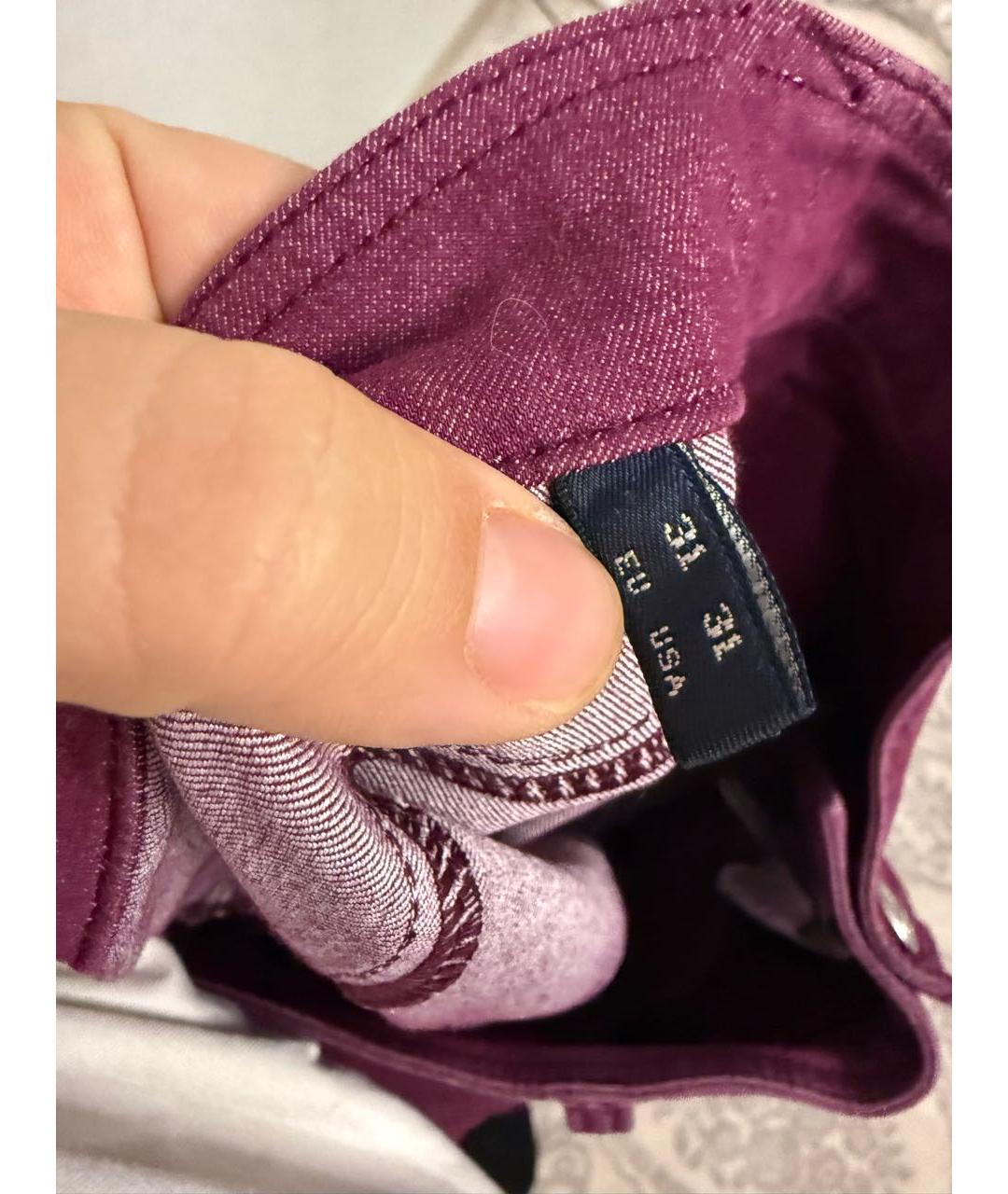 ARMANI JEANS Бордовые хлопко-полиэстеровые джинсы слим, фото 5