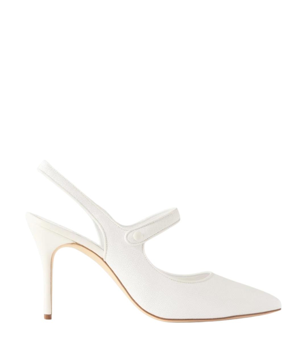 MANOLO BLAHNIK Белые текстильные туфли, фото 1