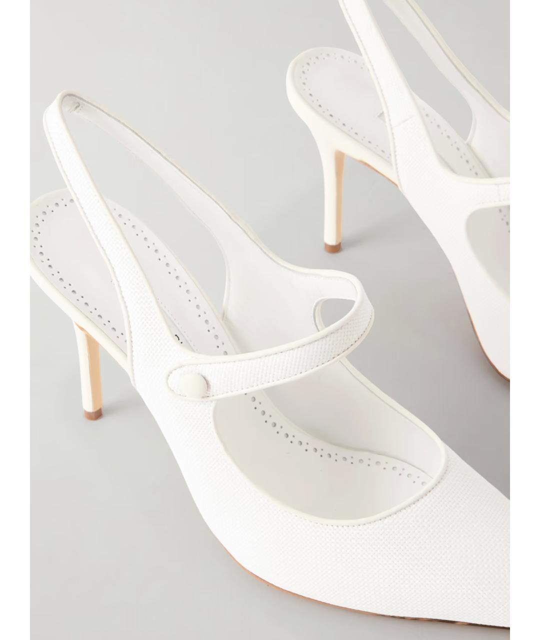 MANOLO BLAHNIK Белые текстильные туфли, фото 4