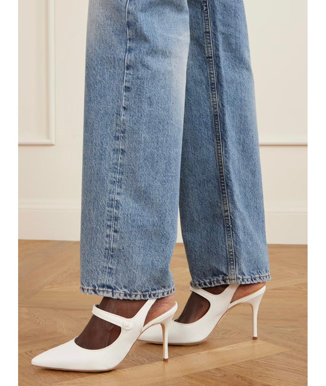 MANOLO BLAHNIK Белые текстильные туфли, фото 2