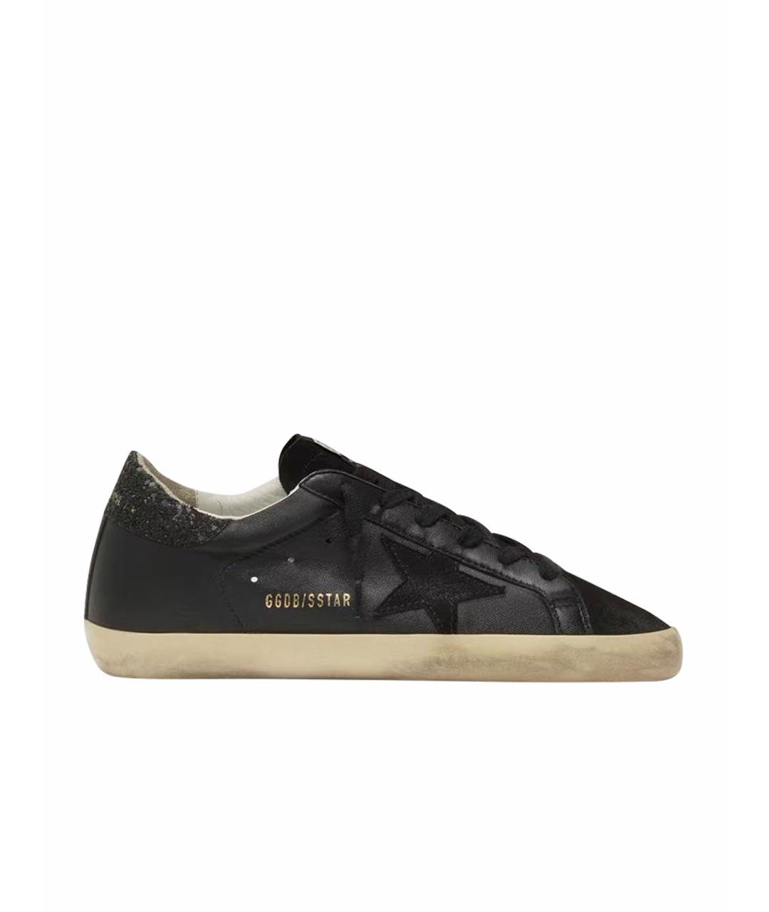 GOLDEN GOOSE Черные кожаные кеды, фото 1