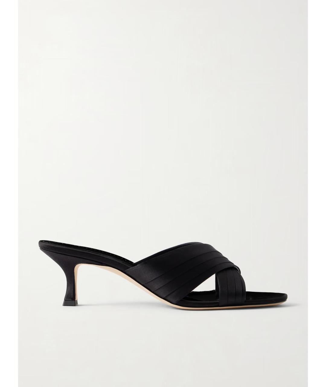 MANOLO BLAHNIK Черные текстильные мюли, фото 6