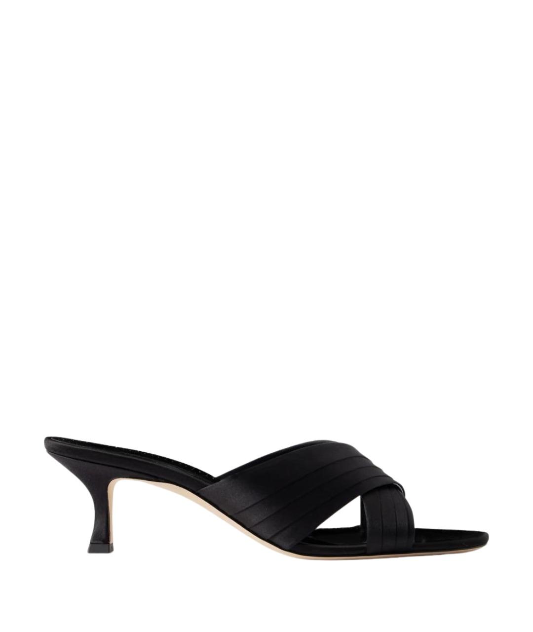 MANOLO BLAHNIK Черные текстильные мюли, фото 1