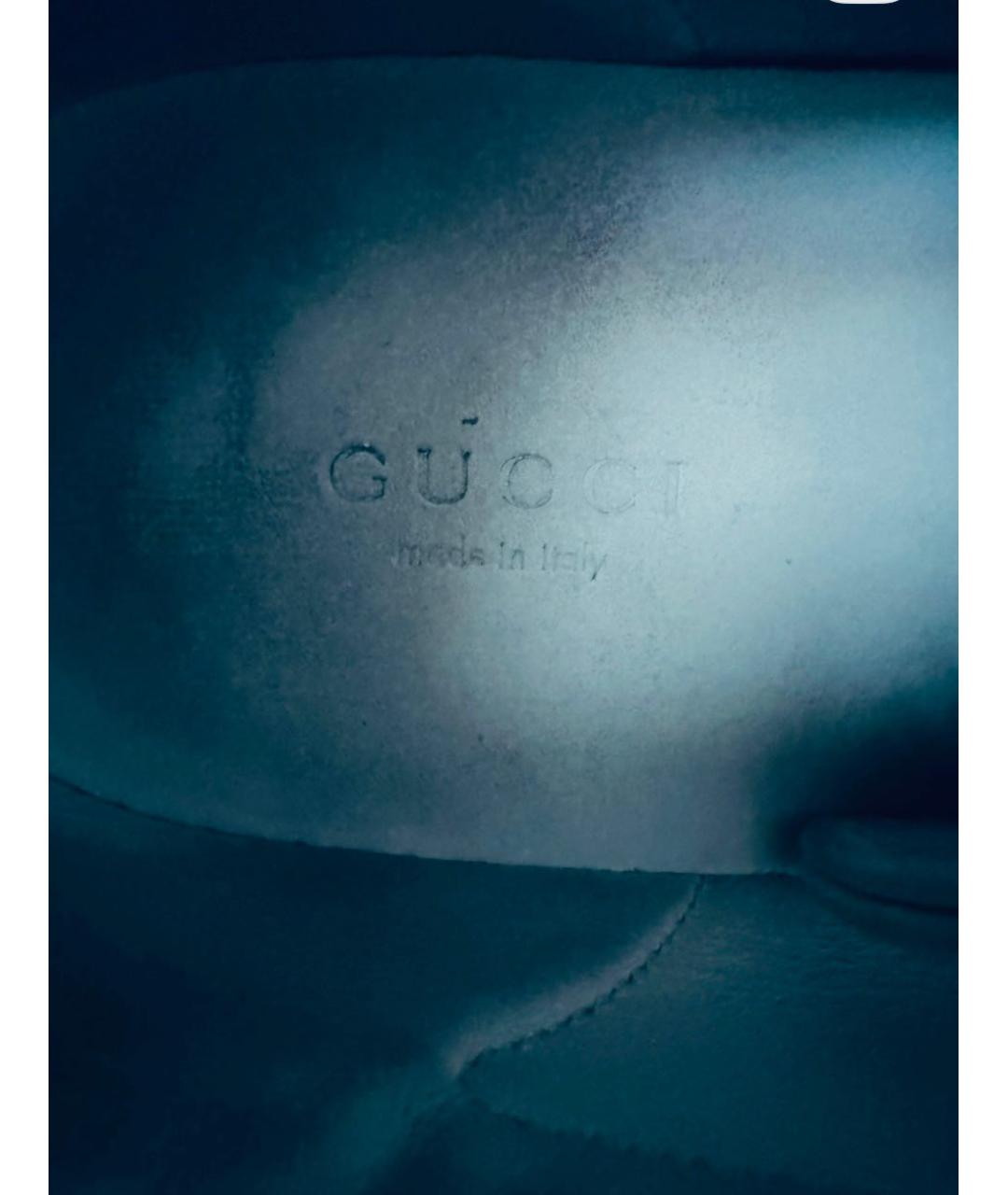 GUCCI Белые кожаные кеды, фото 5
