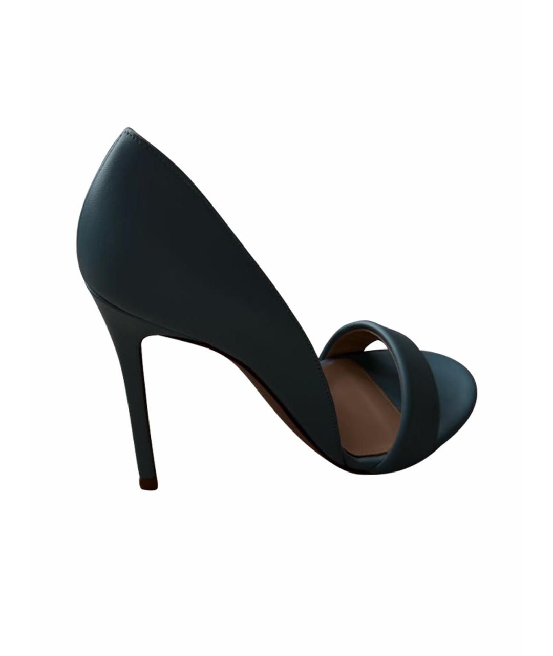 GIANVITO ROSSI Голубые кожаные босоножки, фото 1