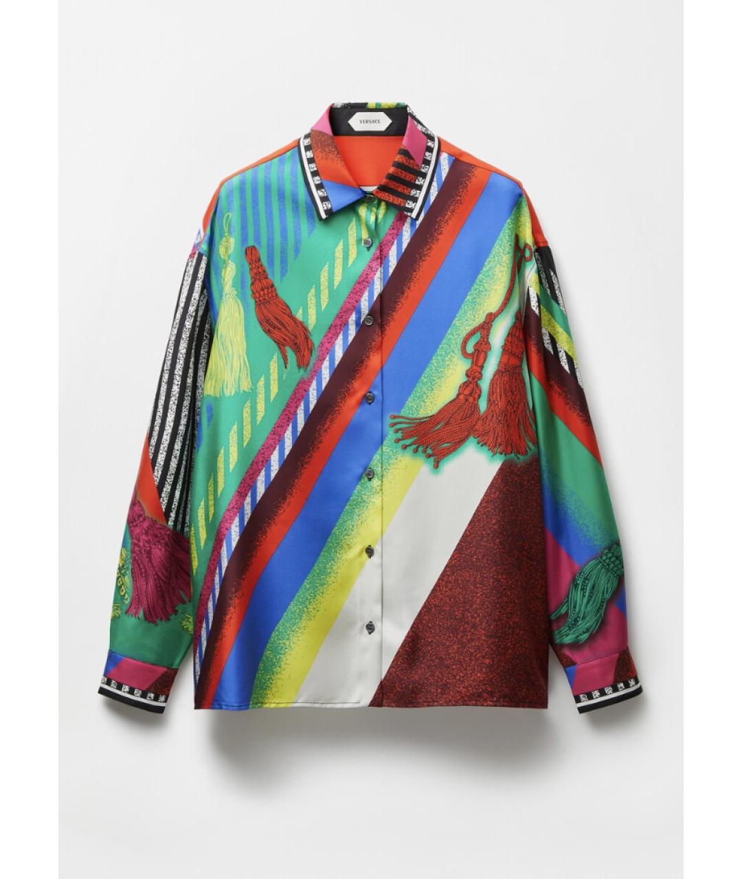 VERSACE Мульти шелковая рубашка, фото 4