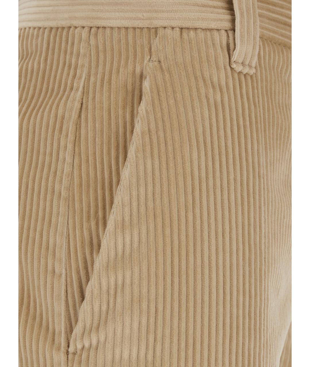 BRUNELLO CUCINELLI Бежевые хлопковые брюки широкие, фото 3