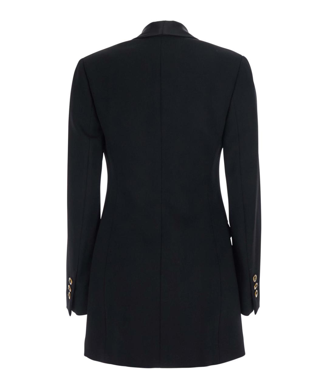 VERSACE Черное шерстяное коктейльное платье, фото 2