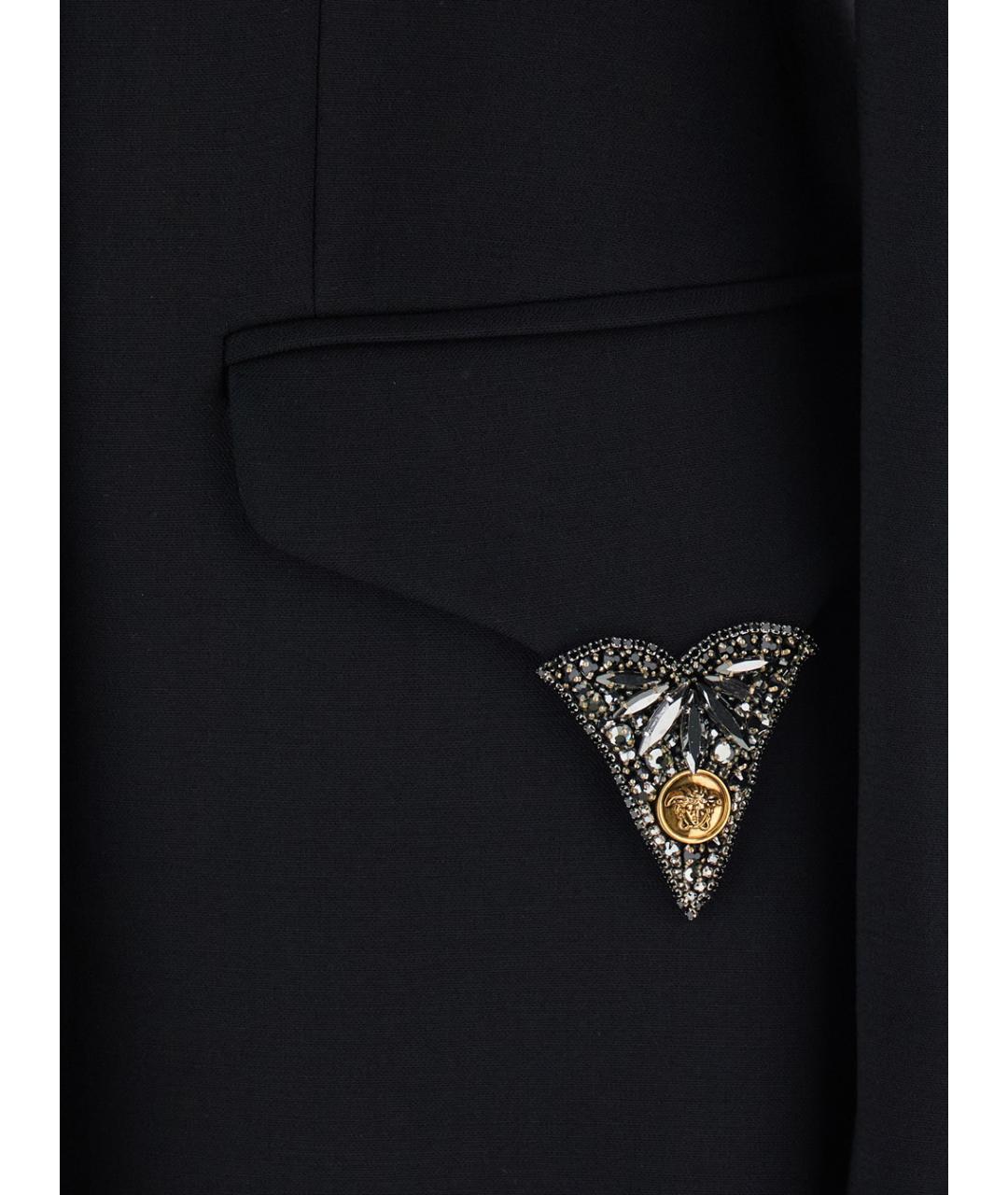VERSACE Черное шерстяное коктейльное платье, фото 3