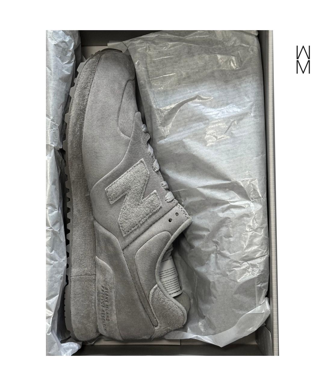 NEW BALANCE Серые замшевые низкие кроссовки / кеды, фото 2